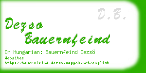 dezso bauernfeind business card